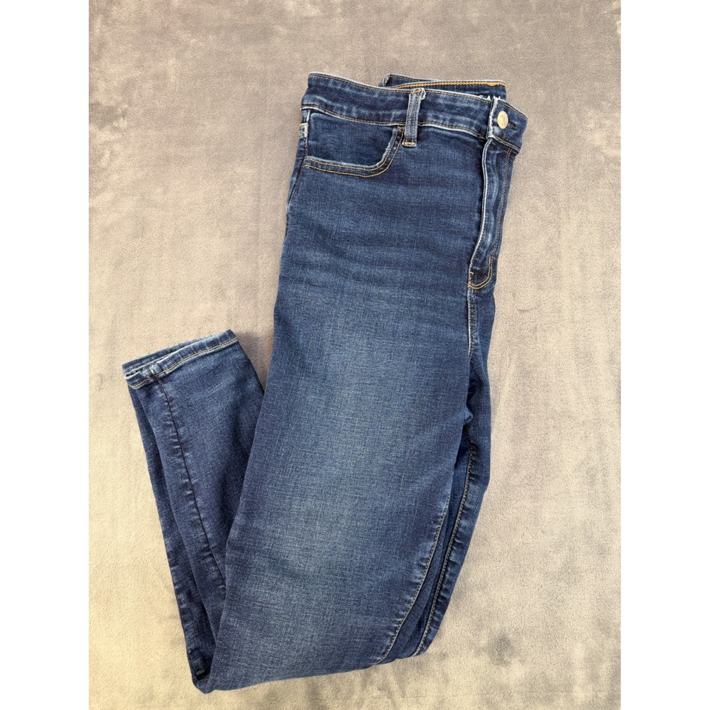 American Eagle Next Level Stretch Skinny Jeans Dark Wash High Rise 10 Short
